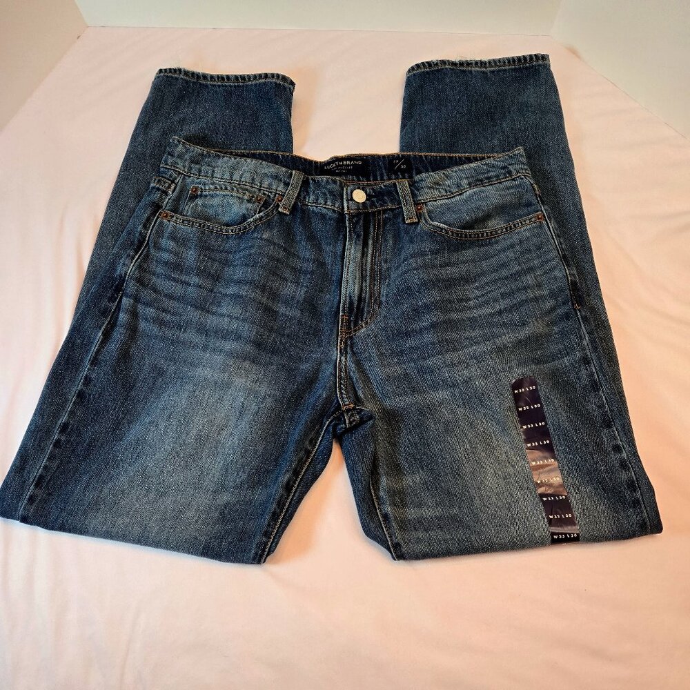 LUCKY BRAND Men's121 Heritage Slim Fit Pants Jeans Sz 33 x 30  Blue/Henderson